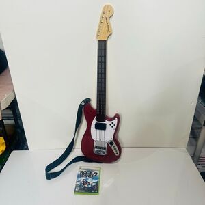Rock Band Guitar Fender Stratocaster Mustang Red Xbox 360 Wireless Controller Gu